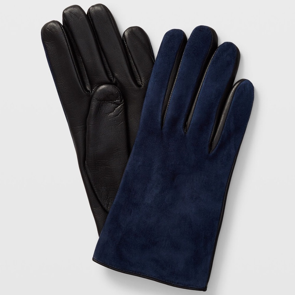 Claudia Leather Glove - Brand New - NEVER WORN - Navy Multi
